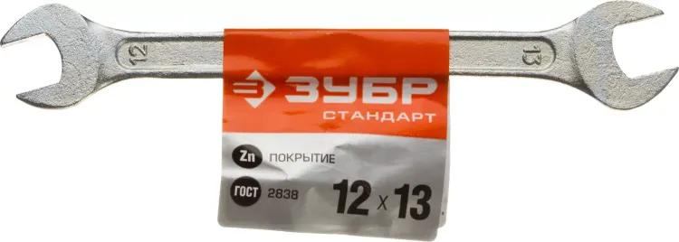 Ключ рожковый гаечный ЗУБР "СТАНДАРТ", оцинкованный, 12х13мм 27115-12-13 купить в Новом Уренгое
