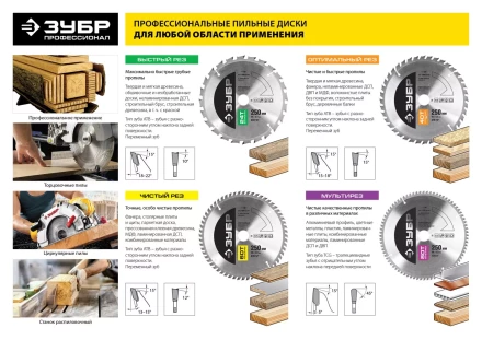 Диск пильный ЗУБР &quot;ПРОФИ&quot; &quot;Оптимальный рез&quot; по дереву, 36Т, 210х30мм 36851-210-30-36 купить в Новом Уренгое