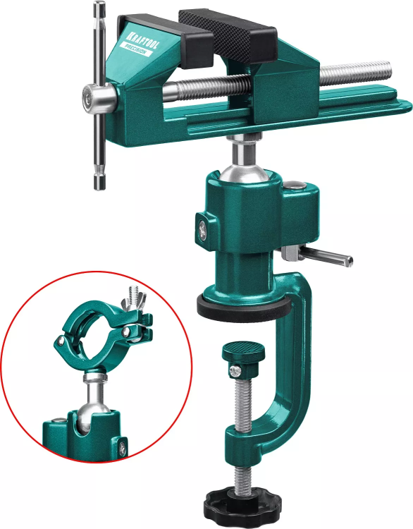 Тиски KRAFTOOL PRECISION шарнирно-поворотные 32711-75 купить в Новом Уренгое