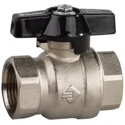 Кран шаровой ЗУБР полнопроходной "мама-мама", бабочка, хромиров латунь, 3/4" 4-51323-C-3/4