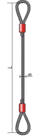 Строп канатный петлевой СКП 10 т  L=7 м опрессовка купить в Новом Уренгое