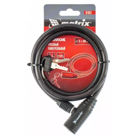 Замок тросовый универсальный 8 х 960 мм Matrix 91831 купить в Новом Уренгое