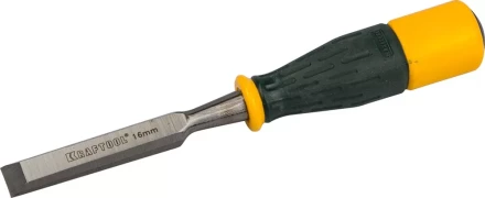 Стамеска KRAFTOOL &quot;EXPERT&quot; упрочненное полотно, ударочпрочная двухкомп ручка, стальной затыльник для ударных работ,16мм 1815-16_z01 купить в Новом Уренгое