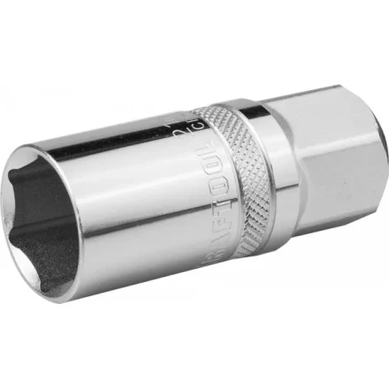 Торцовая головка KRAFTOOL &quot;INDUSTRIE QUALITAT&quot;, свечная с магнитом, Cr-V, FLANK, хромосатинированная, 1/2&quot;, 21 мм 27813-21_z01 купить в Новом Уренгое