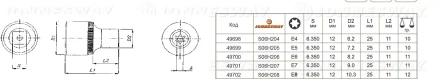 Торцевая головка 1/4&quot;DR внешний TORX Е-8 S06H208 Jonnesway 49702 купить в Новом Уренгое