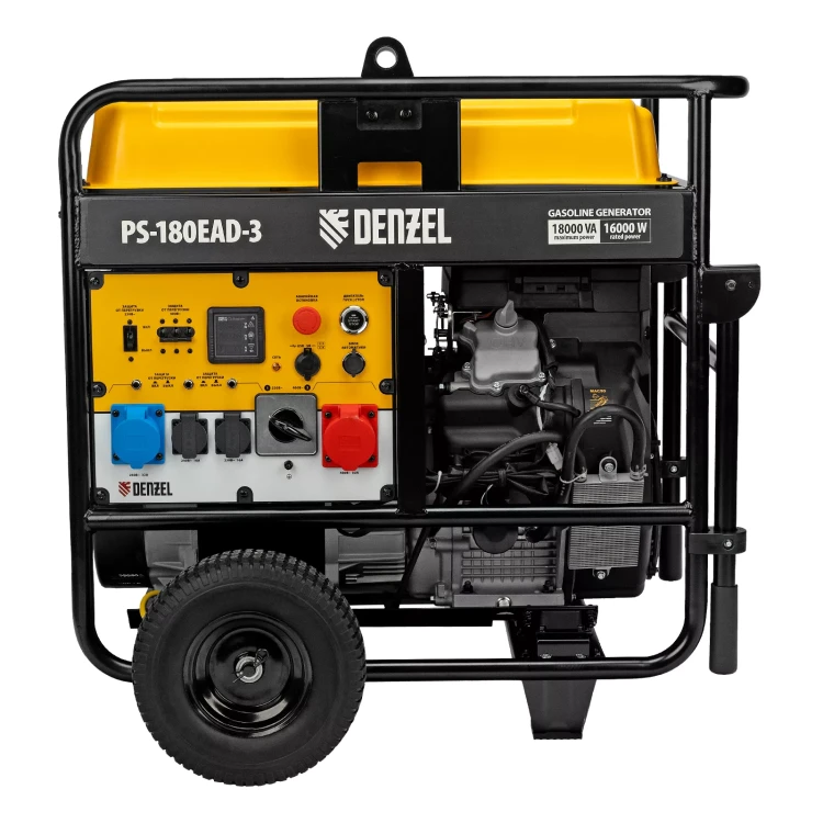 Генератор бензиновый Denzel PS-180EAD-3, 18 кВт,230/400 В, 65л, разъём ATS,перекл.режима,эл.старт купить в Новом Уренгое