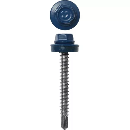 Саморезы ЗУБР окраш., RAL 5005 синий насыщен., для крепл. кров. матер. к дерев. обреш., 4.8x38мм, 300шт 4-300315-48-038-5005 купить в Новом Уренгое