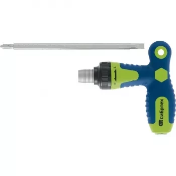 Отвертка реверсивная Т-образная комбинированная PH2/SL6, CrV Сибртех 13364 купить в Новом Уренгое