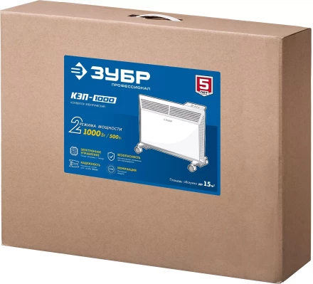 ЗУБР ПРО серия 1 кВт, электрический конвектор, Профессионал (КЭП-1000) купить в Новом Уренгое
