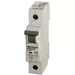 Выключатель автоматический СВЕТОЗАР "ПРЕМИУМ" 1-полюсный, 50 A, "C", откл. сп. 6 кА, 230 / 400 В SV-49021-50-C
