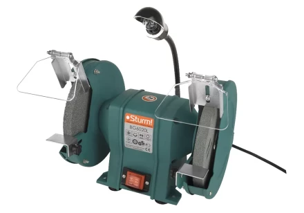 Станок точильный BG-6020 L 400Вт круг 200 х 20 х 16 мм 2950об/мин адаптер 10кг лампа STURM купить в Новом Уренгое