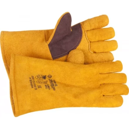 Термостойкие краги ЗУБР для сварки и тяжелых механических работ, утепленные, спилковые, 350мм 11335-XL купить в Новом Уренгое