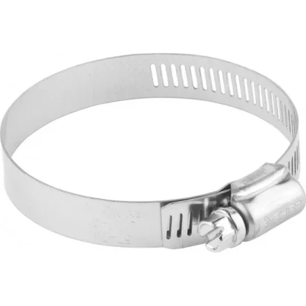 Хомуты ЗУБР &quot;ЭКСПЕРТ&quot;, нерж. сталь, просечная лента 12 мм, 57-76 мм, 50 шт 37815-057-76-50 купить в Новом Уренгое