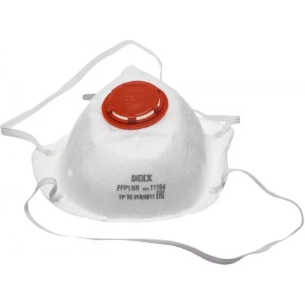 Полумаска фильтрующая DEXX противоаэрозольная, многослойная, коническая с клапаном FFP1 11104 купить в Новом Уренгое