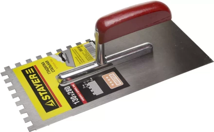 Гладилка STAYER &quot;MASTER&quot; стальная с деревянной ручкой, зубчатая, 8х8мм 0801-08 купить в Новом Уренгое