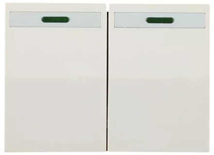 Выключатель СВЕТОЗАР &quot;ЭФФЕКТ&quot; двухклавишный, с эффектом свечения, без вставки и рамки, цвет бежевый, 10A/~250B SV-54435-B купить в Новом Уренгое