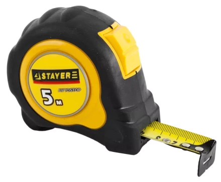 Рулетка STAYER "MASTER" "OMEGA" автостоп, обрезиненный корпус, 5мх25мм 3402-5_z01 купить в Новом Уренгое