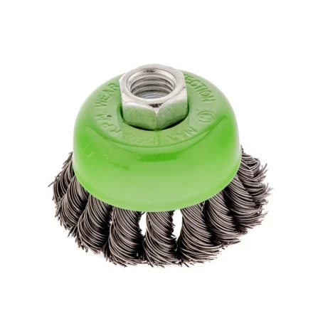 Щетка для УШМ, 65 мм, М14, "чашка", крученая проволока 0.5 мм Сибртех 746207 купить в Новом Уренгое