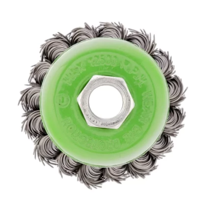 Щетка для УШМ, 65 мм, М14, "чашка", крученая проволока 0.5 мм Сибртех 746207 купить в Новом Уренгое