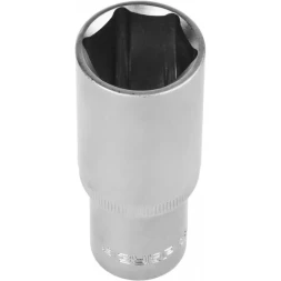 Головка торцовая ЗУБР "МАСТЕР" (1/2"), удлиненная, Cr-V, FLANK, хроматированное покрытие, 24мм 27726-24