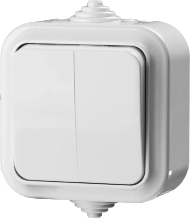 Выключатель STAYER &quot;MASTER&quot; &quot;MAXIMA&quot; двухклавишный, IP54, 6А, 220В 54302-W купить в Новом Уренгое