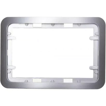 Панель СВЕТОЗАР &quot;ГАММА&quot; накладная для двойных розеток, цвет светло-серый металлик, 1 гнездо SV-54145-2-SM купить в Новом Уренгое