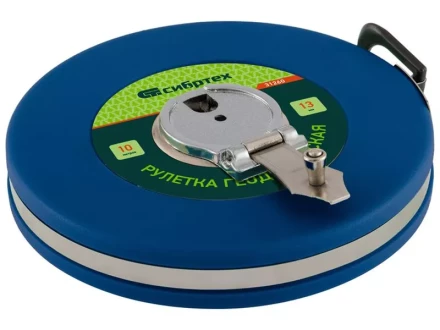 Рулетка геодезическая 20 м х 13 мм СИБРТЕХ закрытый корпус фиберглассовая лента 31261 купить в Новом Уренгое
