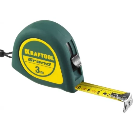 Рулетка KRAFTOOL GRAND, обрезиненный пластиковый корпус, 3м/16мм 34022-03-16 купить в Новом Уренгое