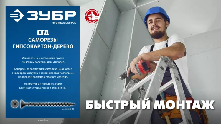 ЗУБР СГД 64 х 3.9 мм, саморез гипсокартон-дерево, фосфат., 11.13 кг (300030-64) купить в Новом Уренгое