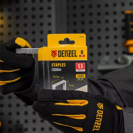 Скобы, 8 мм, для мебельного степлера, тип 53, 2000 шт. Denzel 41101 купить в Новом Уренгое