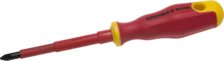 Отвертка STAYER "PROFI" "ELECTRO" диэлектрическая до 1000В, двухкомп рукоятка, PH № 2 х 100мм 25142-2-10 купить в Новом Уренгое