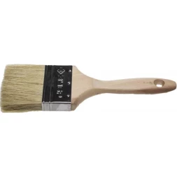 Кисть плоская ЗУБР "УНИВЕРСАЛ-ЭКСПЕРТ", светлая натуральная щетина, деревянная ручка, 3"/75мм 01005-075