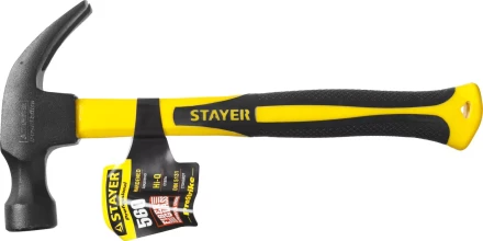 Молоток-гвоздодер &quot;Fiberglass&quot; с фиберглассовой рукояткой, 560 г, STAYER Professional 2026-560_z01 купить в Новом Уренгое