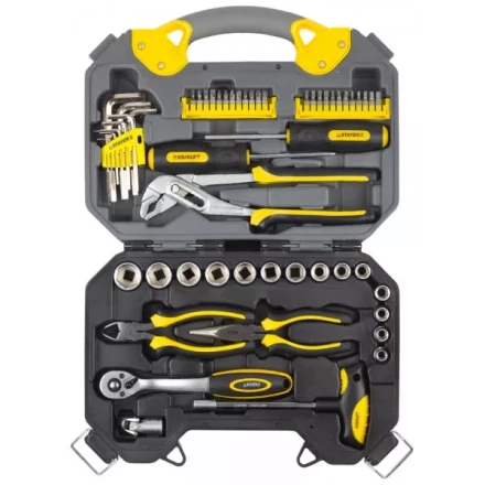 Набор инструментов STAYER &quot;PROFI&quot; универсальный, высококачественная CRV сталь, хромированное покрытие, 56 предметов 27710-H56 купить в Новом Уренгое