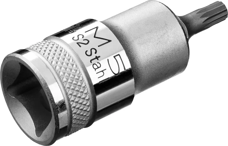 Торцовая бита-головка KRAFTOOL "INDUSTRIE QUALITAT", материал S2, SPLINE, сатинированная, 1/2", M5 27911-05_z01 купить в Новом Уренгое