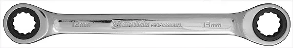 Ключ накидной трещоточный 18х19мм CrV зеркальный хром MATRIX PROFESSIONAL 14507 купить в Новом Уренгое