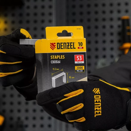 Скобы, 10 мм, для мебельного степлера, тип 53, 2000 шт. Denzel 41102 купить в Новом Уренгое