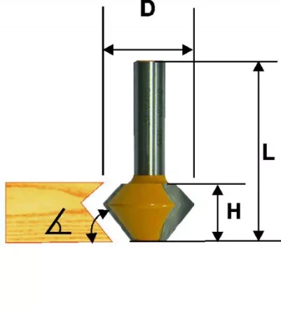 Фреза кромочная конусная Ф38,1Х22,2 мм 22,5 град. хвостовик 12 мм Энкор 46372 купить в Новом Уренгое