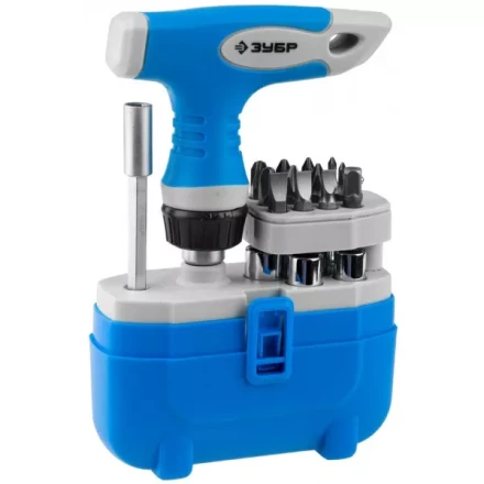 Набор ЗУБР &quot;ЭКСПЕРТ&quot; Отвертка реверсивная с пистолетной двухкомпонетной рукояткой; Cr-V биты, 20 предметов 25413-H20 купить в Новом Уренгое