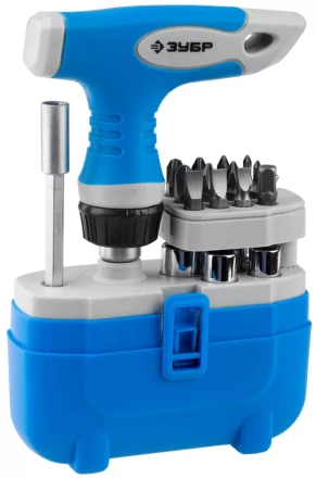 Набор ЗУБР &quot;ЭКСПЕРТ&quot; Отвертка реверсивная с пистолетной двухкомпонетной рукояткой; Cr-V биты, 20 предметов 25413-H20 купить в Новом Уренгое