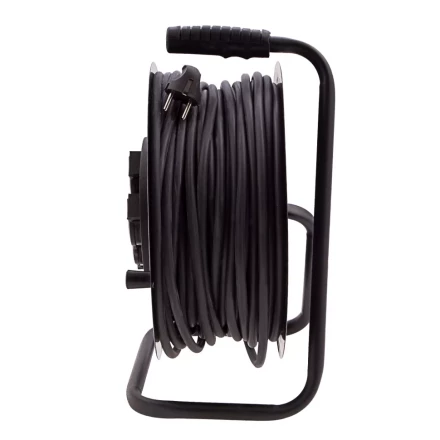 Удлинитель силовой 50 м, 16А, тип УХз16, КГ 3 x 1.5 мм, на стальной катушке, 4 розетки Сибртех 95877 купить в Новом Уренгое