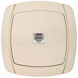 Розетка СВЕТОЗАР "CITY LIGHT" телефонная одинарная в сборе, цвет бежевый SV-54217-B