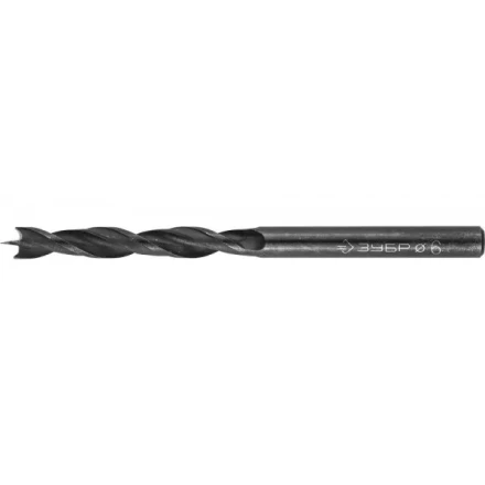 ЗУБР. Сверло спиральное по дереву с М-образной заточкой, сталь 65Г, 6х90мм 29421-090-06 купить в Новом Уренгое