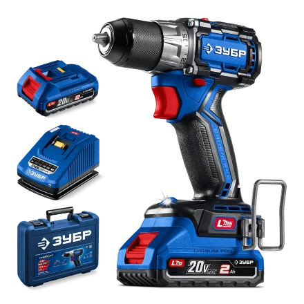 Бесщеточная дрель-шуруповерт Зубр КОМПАКТ #2, 2 АКБ LMS (2 Ач), в кейсе DB-50-22 серия «ПРОФЕССИОНАЛ» купить в Новом Уренгое