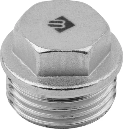 Заглушка ЗУБР &quot;ЭКСПЕРТ&quot;, никелированная латунь, 6-ти гранная головка, внутренняя резьба, 1/2&quot; 51297-1/2 купить в Новом Уренгое