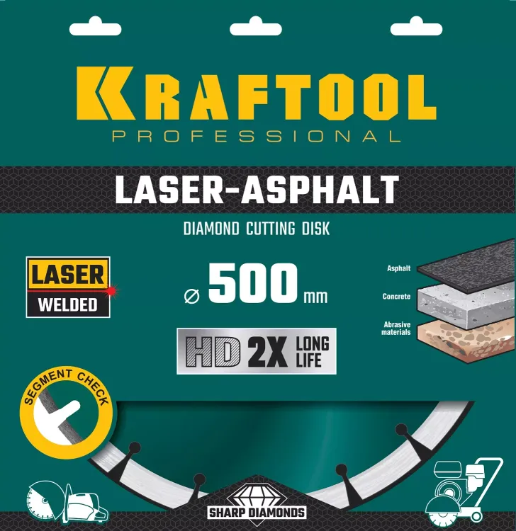 Диски алмазные отрезные для бетонорезов и швонарезчиков ASPHALT 36687-500 купить в Новом Уренгое