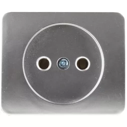 Розетка СВЕТОЗАР "ГАММА" без заземления, одинарная, без вставки и рамки, цвет светло-серый металлик, 16А/~250В SV-54100-SM