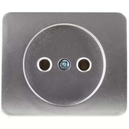 Розетка СВЕТОЗАР &quot;ГАММА&quot; без заземления, одинарная, без вставки и рамки, цвет светло-серый металлик, 16А/~250В SV-54100-SM купить в Новом Уренгое