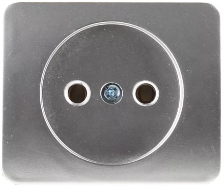 Розетка СВЕТОЗАР &quot;ГАММА&quot; без заземления, одинарная, без вставки и рамки, цвет светло-серый металлик, 16А/~250В SV-54100-SM купить в Новом Уренгое