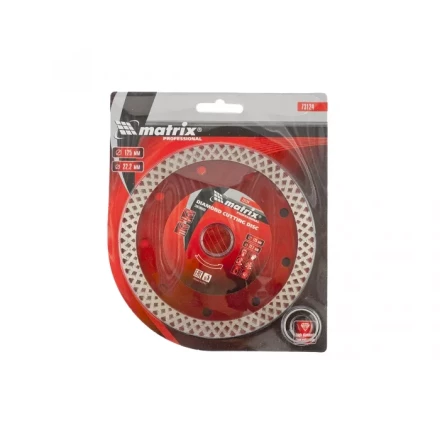 Диск алмазный отрезной сплошной 125 х 22,2 мм сухая резка MATRIX Professional 73124 купить в Новом Уренгое